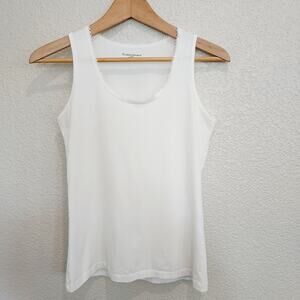 Cuddledown White Cami Sleep Tank w/Lace Detail Size S